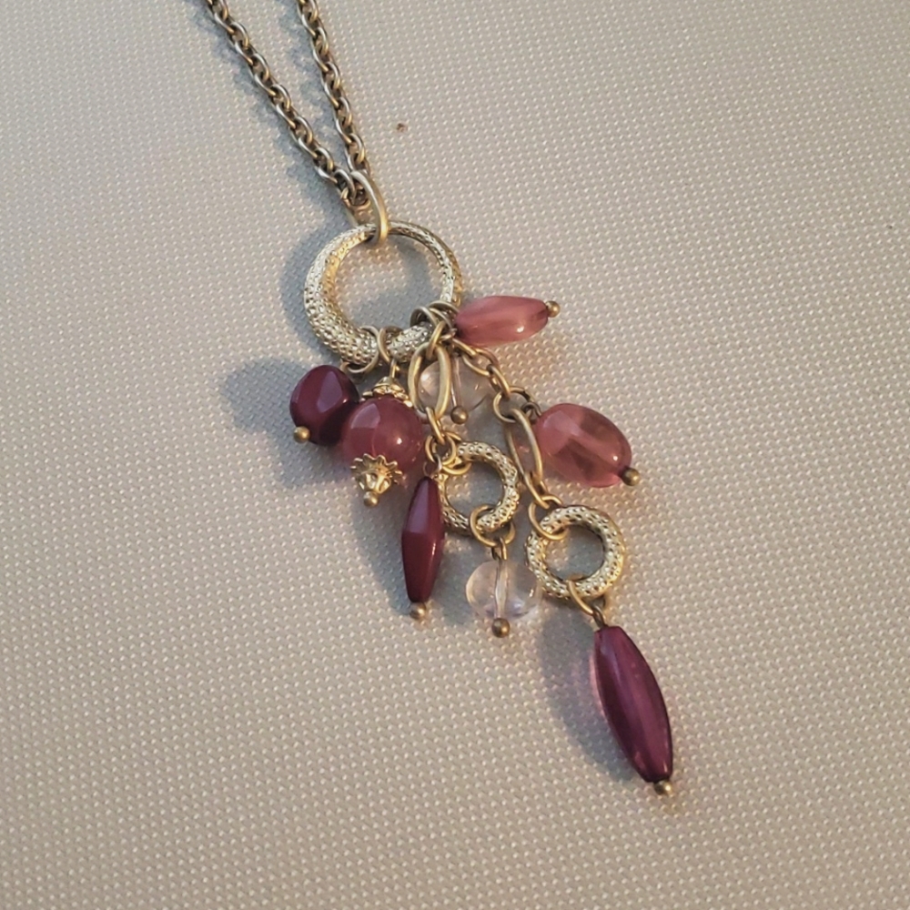 Lia Sophia Necklace, Gold with Pink Beads - Picture 2 of 2